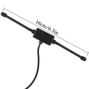 Antena Dipolar Universal para Estéreo de Coche AM FM, Antena Adhesiva Oculta para Radio AM FM en Vehículos Camión SUV con Cable de 3.05 Metros y Conector DIN (Macho)
