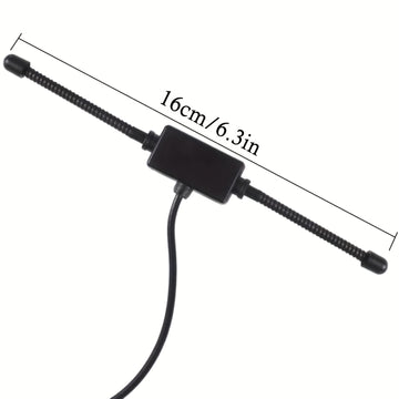 Antena Dipolar Universal para Estéreo de Coche AM FM, Antena Adhesiva Oculta para Radio AM FM en Vehículos Camión SUV con Cable de 3.05 Metros y Conector DIN (Macho)