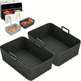 2 piezas/4 piezas de olla reutilizable de silicona para freidora de aire, alfombra de cocción de silicona para freidora de aire, accesorios para freidora de aire, repuestos de cocina, papel para hornear antiadherente para freidora de aire