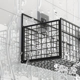 Organizador de pared metálico sin taladro - Estantes rústicos con diseño de rejilla para toallas, artículos de baño y papel higiénico, metal duradero resistente al óxido, fácil instalación, accesorios de baño seguros para la salud