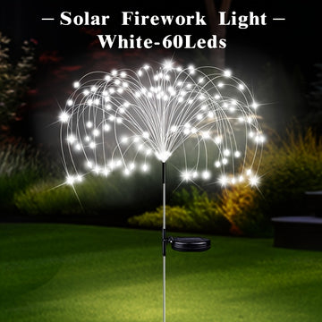 Luz de fuegos artificiales de jardín solar, luz decorativa de jardín solar exterior LED, IP65, alta calidad, iluminación de paisaje DIY para caminos, patios, decoraciones navideñas.