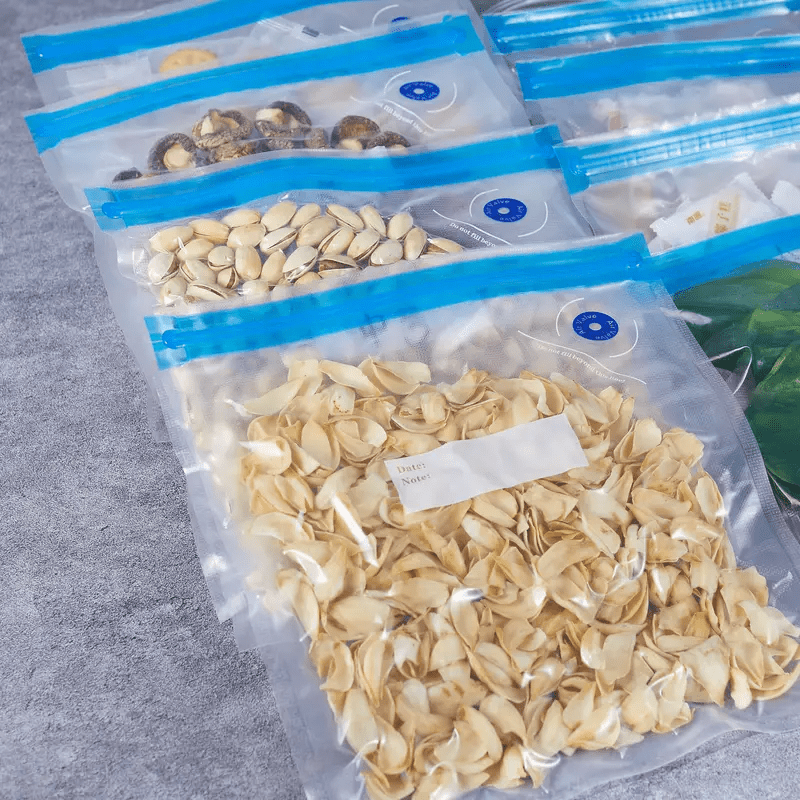 20pcs Bolsas Selladoras al Vacío Reutilizables - Almacenamiento de Alimentos Transparente para Carne, Frutas, Verduras - Esencial en la Cocina, Sin Necesidad de Carga, Material PE+PA, Diseño Transparente para Visibilidad Fácil