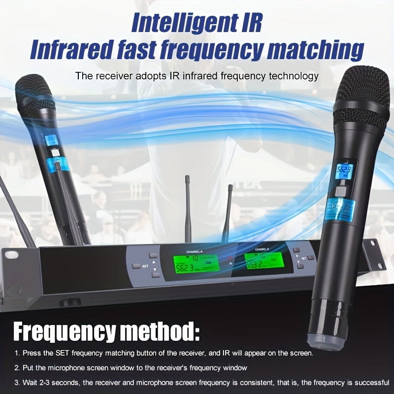 Conjunto de Sistema de Micrófono Dinámico Inalámbrico para Karaoke en Casa con Micrófono Profesional UHF XLR NXG, Utilizado para Discurso y Sonido en Bodas e Iglesias