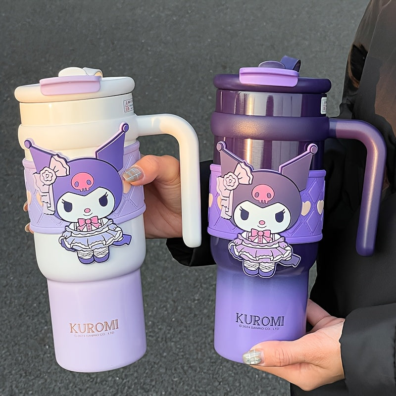 1 pieza, taza aislada de acero inoxidable HelloKitty, capacidad grande de 900 ml, linda taza de agua, regalo de Navidad, taza de coche, taza de café