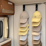 Perchero de acero inoxidable con 8 ganchos - capacidad para 16 gorras de béisbol - almacenamiento no eléctrico versátil y adecuado para el hogar, armario o decoración, ideal para verano
