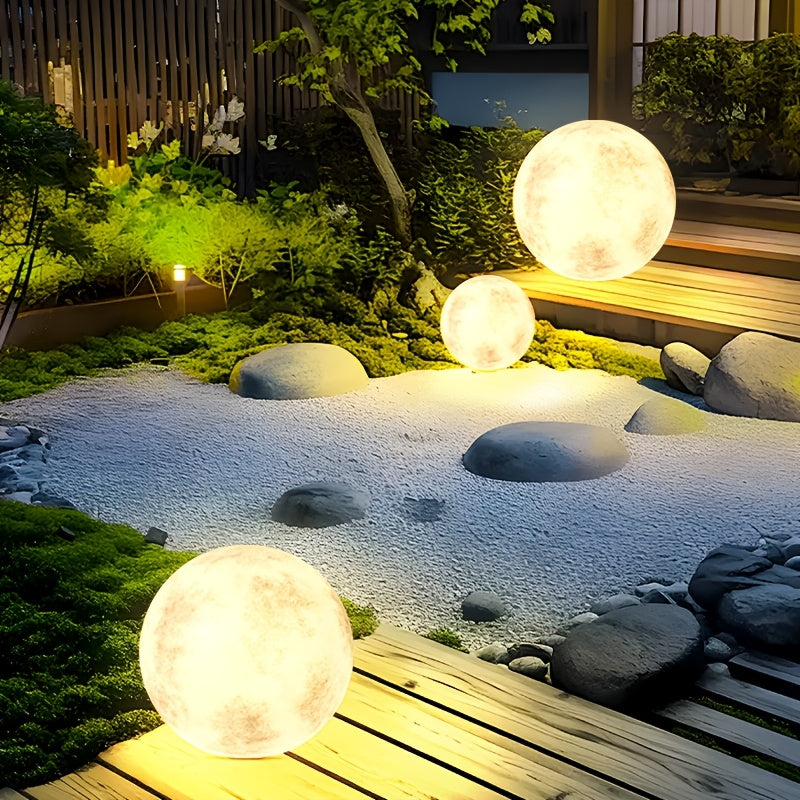 Lámpara Solar Decorativa de Jardín con Forma de Luna para Exteriores, Luz de Césped Iluminada para Jardín Cuadrado