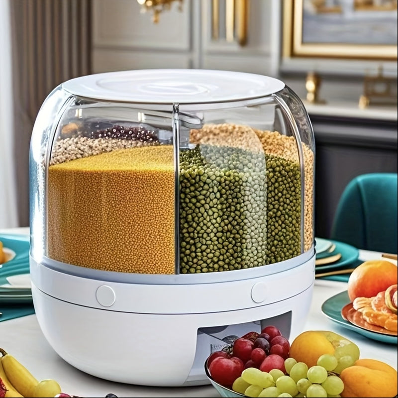 Contenedor de almacenamiento de arroz de acrílico premium con tapa - Grado alimenticio, a prueba de insectos, resistente a la humedad, ideal para granos, legumbres y organización de despensa, dispensador de arroz