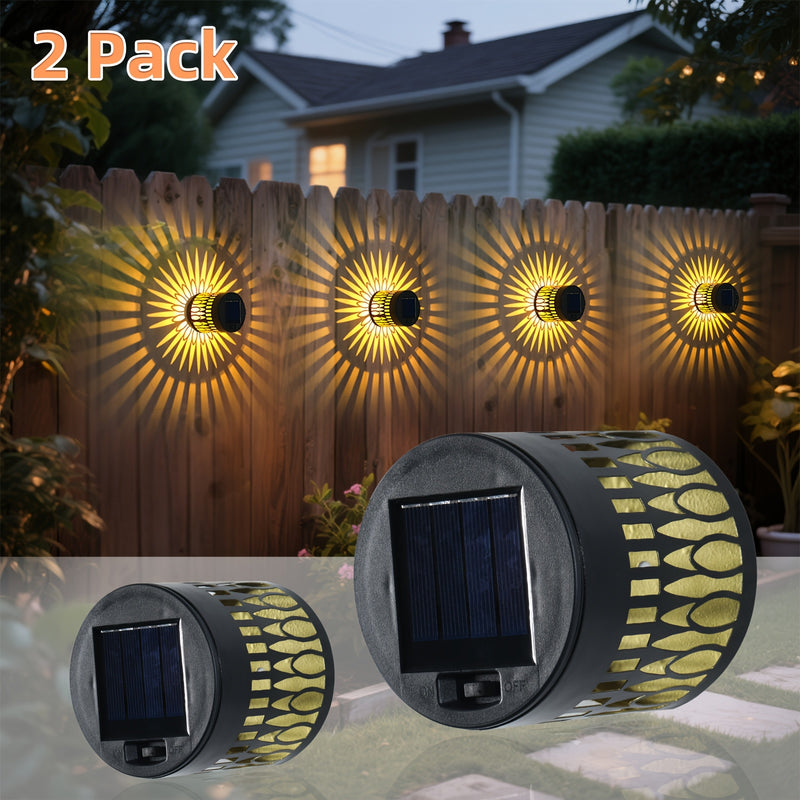 2 Paquetes de Linterna Solar para Exteriores - Adecuados para la Iluminación de Fachadas de Casas Exteriores IP65, Linternas Redondas para Fachadas de Porches más Brillantes con Función Automática de Crepúsculo para Iluminación de Exteriores de Granjas -