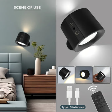 Linterna Magnética LED Iluminada de Doble Cara, Giratoria 360° con Control Táctil y Carga USB, Ideal para Sala, Dormitorio o Pasillo