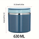 Termo de Acero Inoxidable de 21.3oz para Comida Caliente, Caja de Almuerzo Sellada de Gran Capacidad, Ideal para la Escuela, la Universidad y Almacenamiento en la Cocina, Taza de Desayuno, Utensilios de Cocina, Material Escolar