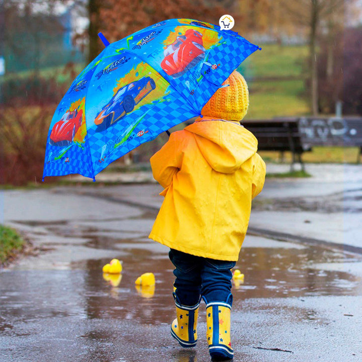 Sombrilla Paraguas Automático Infantil Vehículos Silbato SPA02