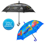 Sombrilla Paraguas Automático Infantil Vehículos Silbato SPA02