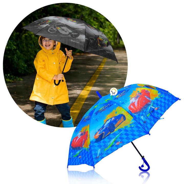 Sombrilla Paraguas Automático Infantil Vehículos Silbato SPA02