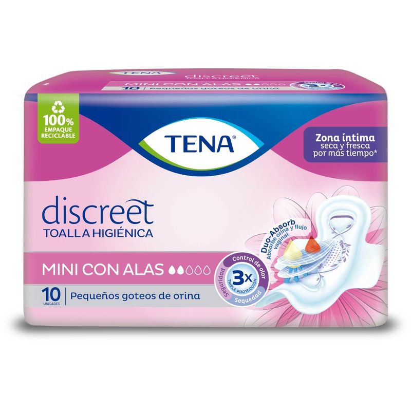 TOALLA TENA 10U MINI DISCREET