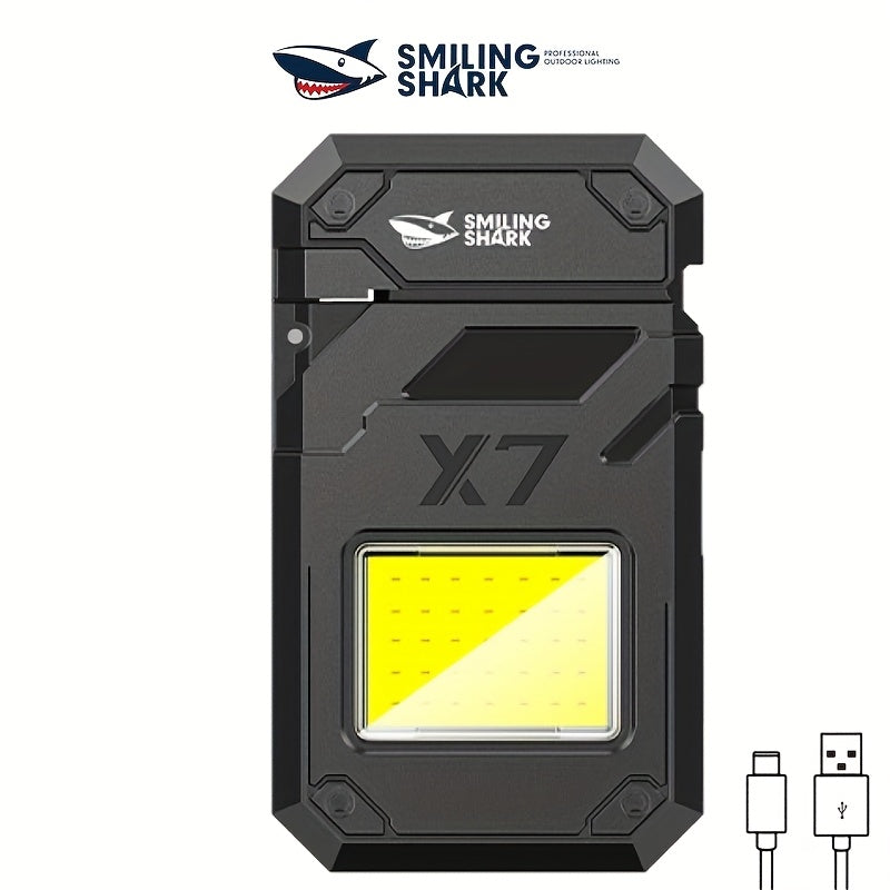 1 pieza de SMILING SHARK Mini COB Light, linterna LED portátil recargable con llavero, luz de trabajo, super brillante, 3 modos para camping, senderismo, emergencia, TIP060.