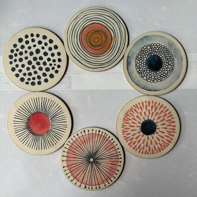 Juego de 6 Posavasos de Arte de Frutas de Verano - Resistentes al Calor, Antideslizantes y Decorativos para el Hogar, Oficina y Fiestas - 3.94" Cuadrados, Decoración de Mesa, Posavasos, Edición Limitada