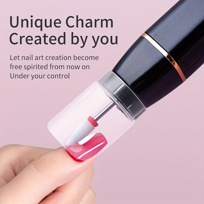 Juego de Taladro para Uñas - Herramienta profesional de manicura y pedicura con cabezales intercambiables, 20 limas y brocas. Dispositivo portátil eficiente para el cuidado de uñas alimentado por batería, voltaje de trabajo ≤36V