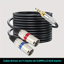 Cable de Audio Macho de 3.5mm a XLR Chapado en Oro Premium - Cobre Puro, Conector Dual XLR para Teléfonos Móviles y Computadoras a Consolas de Mezcla
