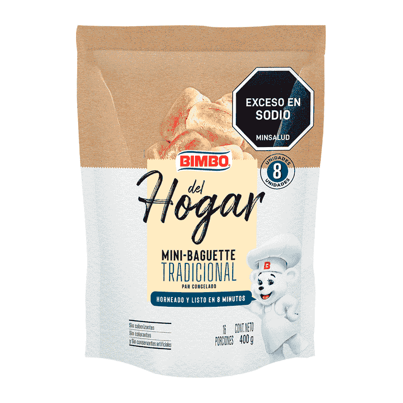 PAN MINI-BAGUETTE BIMBO 8U 400G TRADICIO