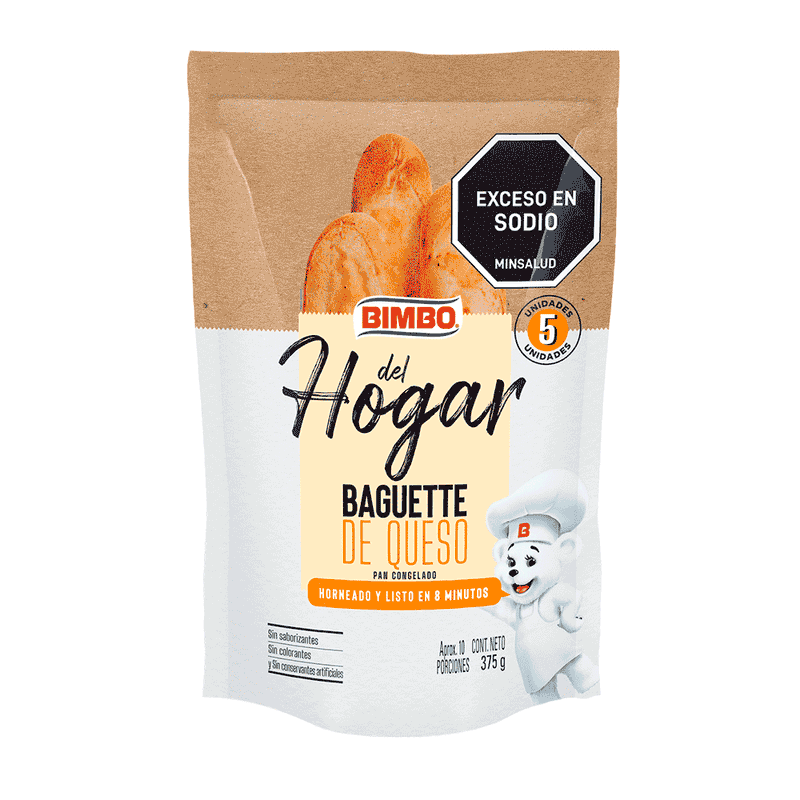 PAN BAGUETTE BIMBO 375G QUESO