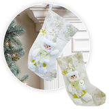 Bota Navideña Blanca Media Colgante Decoración Navidad FM0025