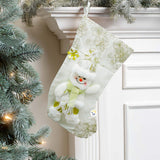 Bota Navideña Blanca Media Colgante Decoración Navidad FM0025