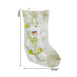 Bota Navideña Blanca Media Colgante Decoración Navidad FM0025