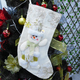 Bota Navideña Blanca Media Colgante Decoración Navidad FM0025