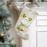 Bota Navideña Blanca Media Colgante Decoración Navidad FM0025