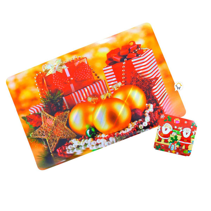 Mantel Individual Portavasos Navideño x6 Mesa Decorativo FM381