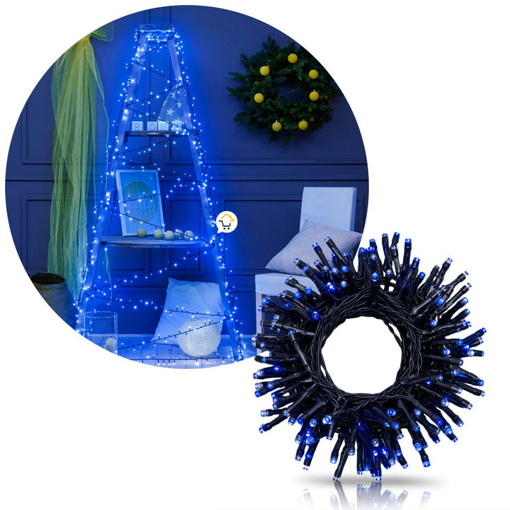 Extensión Luz LED Lineal 300 Luces 23 M Cable Verde Azul 300B