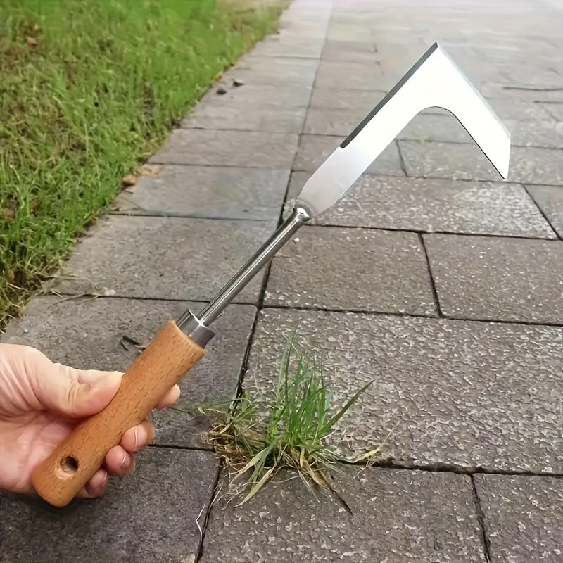2 piezas de cuchilla de corte manual para malezas - Herramienta de grúa de metal de alta resistencia para la eliminación de césped y malezas, adecuada para la eliminación de malezas en aceras y jardines, mango ergonómico, no requiere electricidad/batería