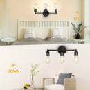 1pc Lámpara de Escritorio Moderna con 3 Luces, Luz de Pared para Baño Negra, Lámpara Retro para Cocina, Dormitorio y Sala de Estar (Bombillas No Incluidas)