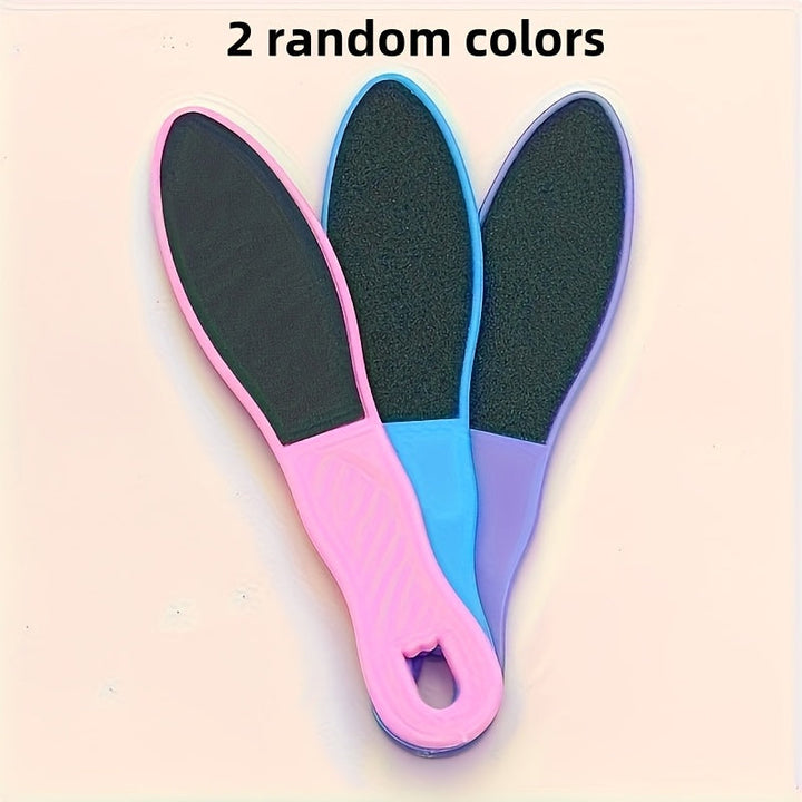 Lijadora de pies de plástico de doble cara con mango ergonómico - Remover manual para pieles muertas beige y verrugas, no necesita batería, herramienta portátil para eliminar pieles muertas beige para pies y manos, remover de pies, herramienta para elimi