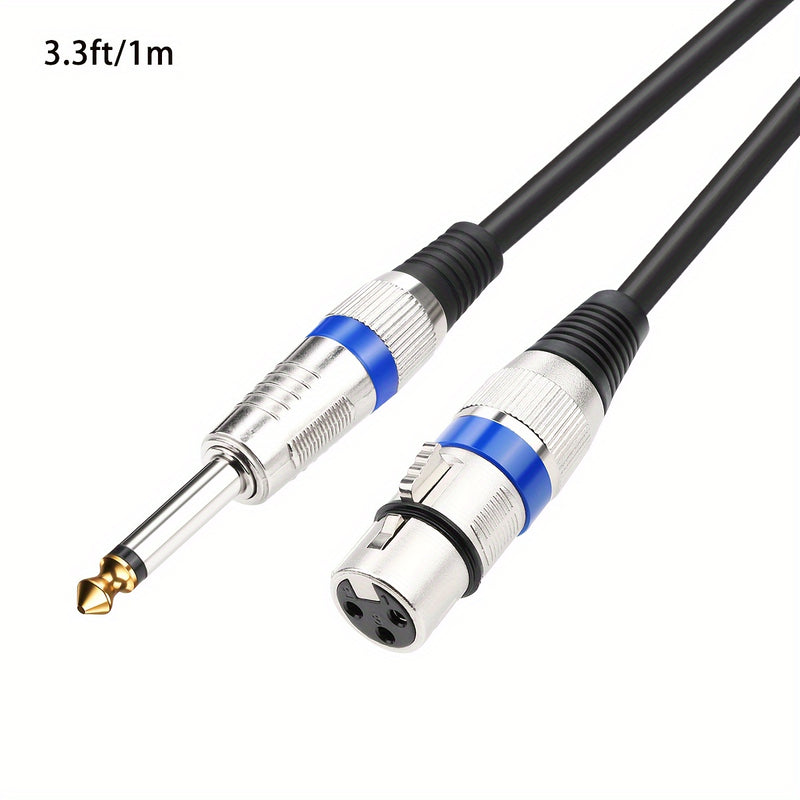 Cable de Audio i-Zclive de Alta Calidad de 6.35mm a XLR Hembra, Macho a Hembra, Aleación de Zinc, Doble Blindado para Transmisión Estable, Ideal para Micrófonos y Tarjetas de Sonido a Consolas de Mezcla