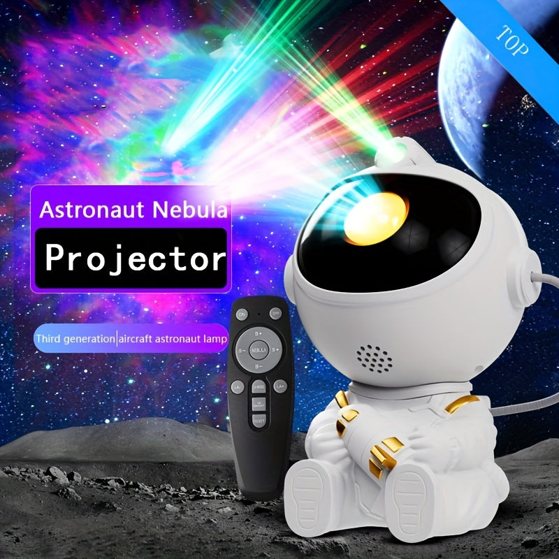 Mini proyector de estrellas para astronautas, nebulosa para la galaxia, luz nocturna LED, decoración de dormitorio con alimentación USB, ángulo de proyección flexible, incluye control remoto, estilo moderno, sombra de plástico, control de botones para re