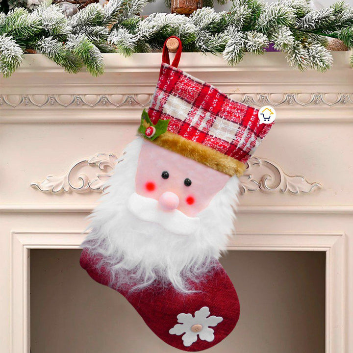 Bota Navideña Media Roja Decoración Navidad Colgante HH006