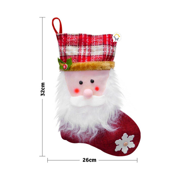 Bota Navideña Media Roja Decoración Navidad Colgante HH006