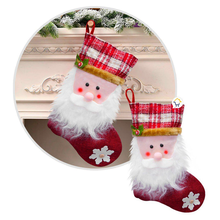 Bota Navideña Media Roja Decoración Navidad Colgante HH006