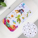 Alfombrilla de ducha de tortuga marina y vida marina antideslizante, 69,85 x 38,1 cm - Diseño de arrecife de coral vibrante con pulpo, pescado y algas, lavable en máquina, ideal para el suelo del baño y la ducha, Alfombrilla de baño | Decoración de tema