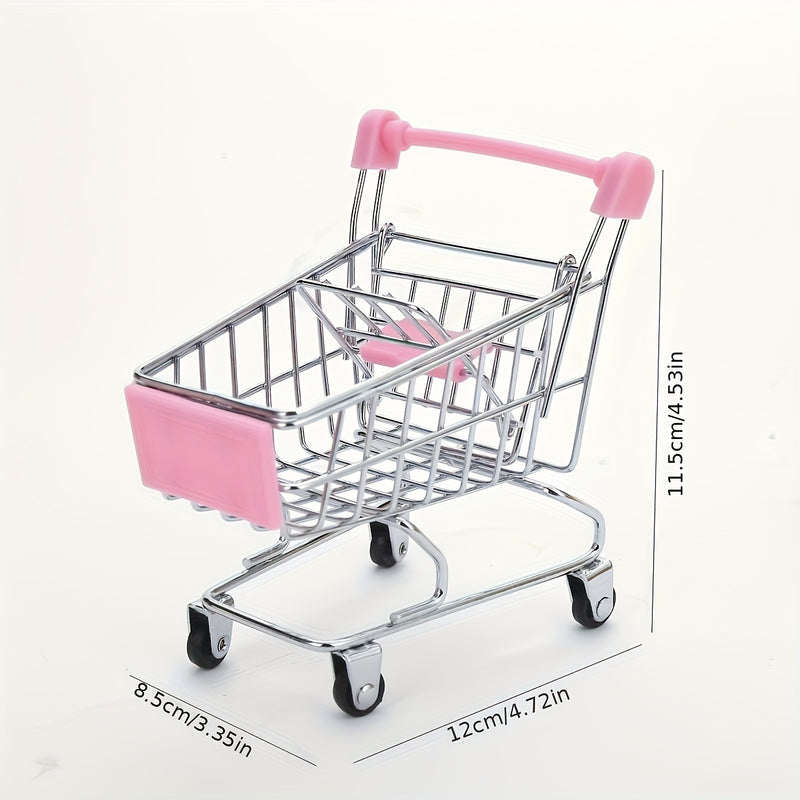 Organizador Chic de Mini Carrito de Compras - Perfecto para Cosméticos y Decoración del Hogar, No Necesita Energía