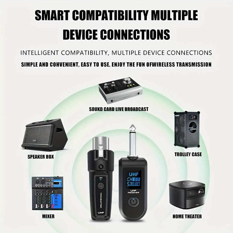 Transmisor y receptor inalámbricos XLR, cableado a micrófono inalámbrico XLR, adaptador XLR a 1/4 pulgada, adecuado para micrófono activo, interfaz de audio.