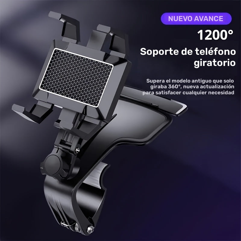 1pc Soporte universal para teléfono de coche giratorio 360°, soporte ajustable para salpicadero con compatibilidad automática, material ABS no impermeable, soporte rectangular para navegación GPS para uso en vehículos