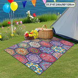2D Plano, Impresión Digital de Patrón Geométrico, Alfombra Decorativa de Estilo Étnico, Alfombra de Interior para Camper, Alfombra de Tienda, Alfombra de Patio, Alfombra de Entrada, Alfombra de Camping, Adecuada para Camping al Aire Libre, Senderismo, Vi