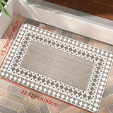 Alfombra étnica estilo boho, 1 unidad - Textura tejida desgastada, suave y lavable a máquina, para sala, dormitorio o entrada, antideslizante, rectangular, de poliéster, alfombra de área | Estilo bohemio | Lavable a máquina