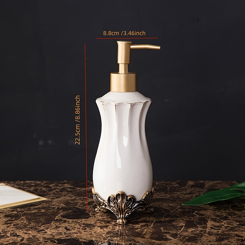 Un dispensador de jabón de cerámica elegante, botella de bomba de color sólido creativo para el baño, champú y gel de ducha de hotel, botella de líquido de mesa con bomba creativa para rellenar, accesorios de baño, regalos de Navidad y Halloween.