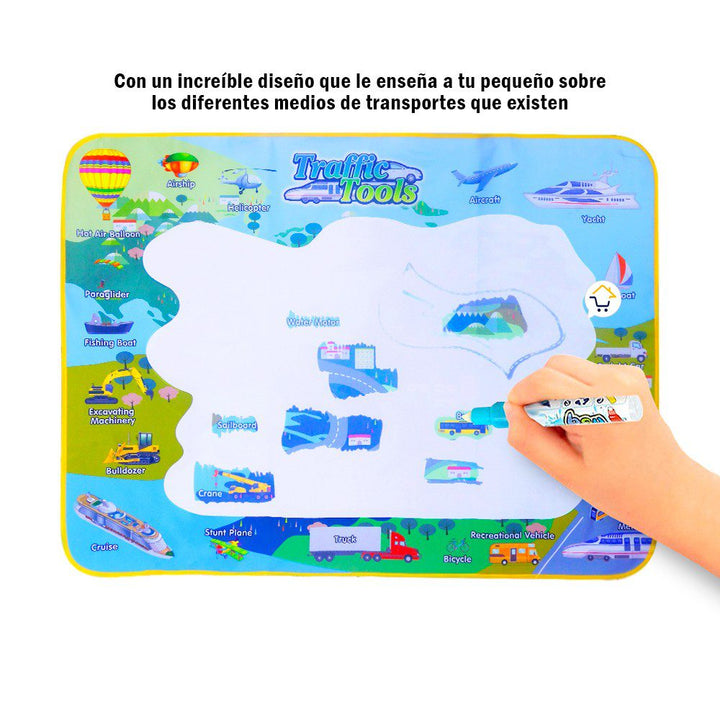 Tapete Mágico Vehículos Didáctico Marcadores Agua Juguete Infantil 639