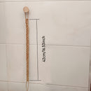 Soporte de Papel Higiénico Rústico de Cuerda de Cáñamo - Montaje en Pared Autoadhesivo con Perilla de Madera, Diseño Trenzado Natural para Decoración Elegante del Hogar, Organizadores y Almacenamiento de Baño