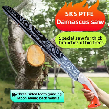 Cuchillo de mano extendido importado con patrón de damasco para carpintería. Cuchillo de carpintería. Cuchillo de poda para jardín, cuchillo de mano extra grande, engrosado y alargado.