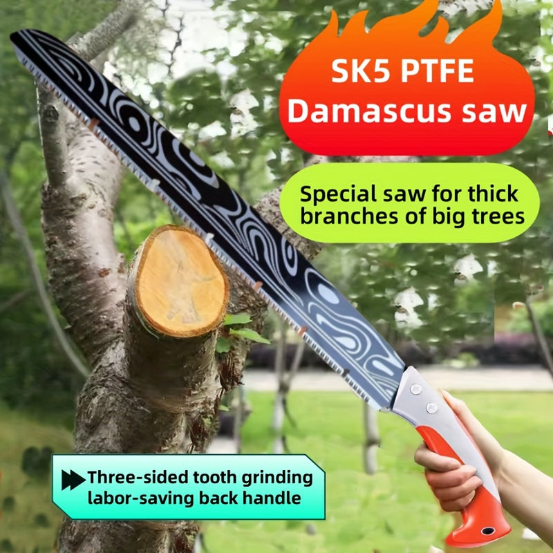 Cuchillo de mano extendido importado con patrón de damasco para carpintería. Cuchillo de carpintería. Cuchillo de poda para jardín, cuchillo de mano extra grande, engrosado y alargado.